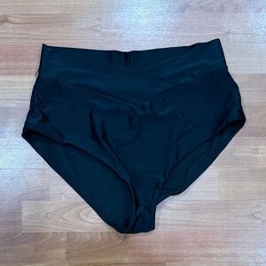 Aerie Black High-Waisted Full Coverage Bikini Bottoms